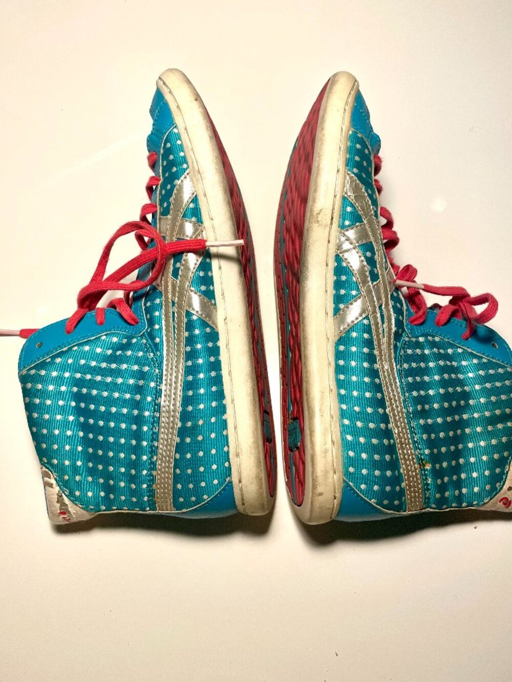 Vintage Onitsuka Tiger Seck High Wmns | Turquoise Polka Dot | Retro Basketball |